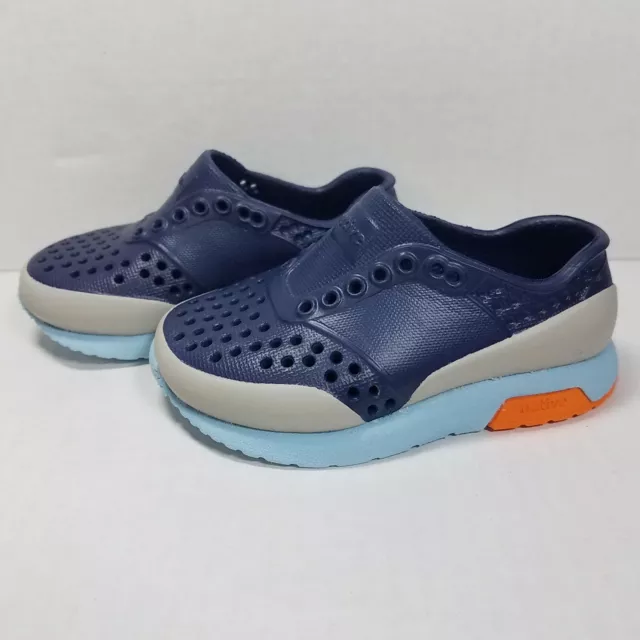 Native Lennox Slip On Shoe Toddler Boy Size C4 Blue / gray orange sneaker  NWOT