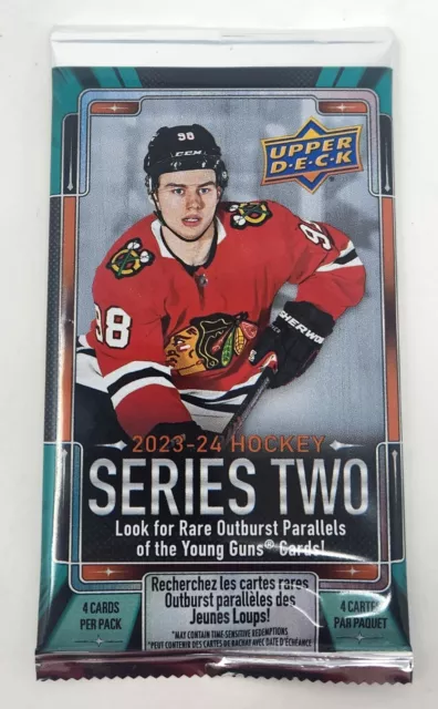 2023-24 Upper Deck Series 2 Hockey Smaller 4 Card Pack New Factory Sealed