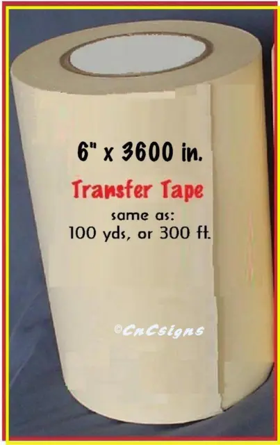 6" APPLICATION TRANSFER Paper TAPE 300 ft. roll for Vinyl Cutter PLOTTER FRESH