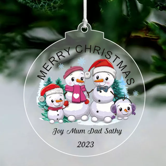 Personalised Christmas Bauble Acrylic Tree Ornament Family Decoration Gift 2023