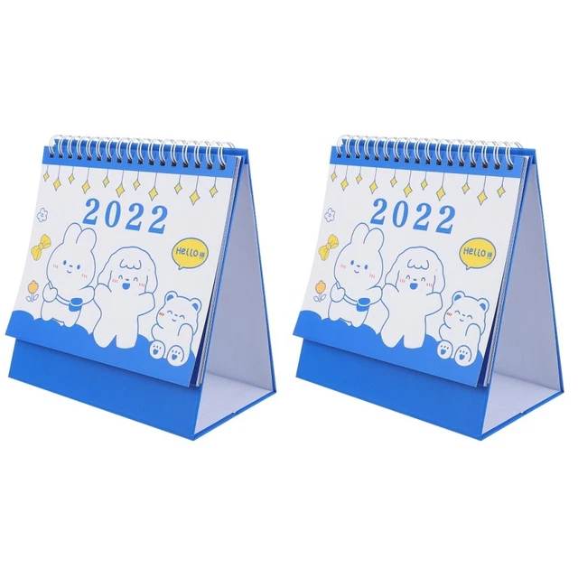 2 Pc Tischkalender Bear-Serie Papier Büro Kleiner Für Den Schreibtisch