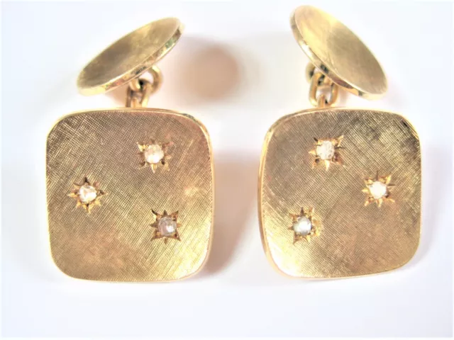 Manschettenknöpfe Gold 585 mit Rosendiamanten, 13,85 g