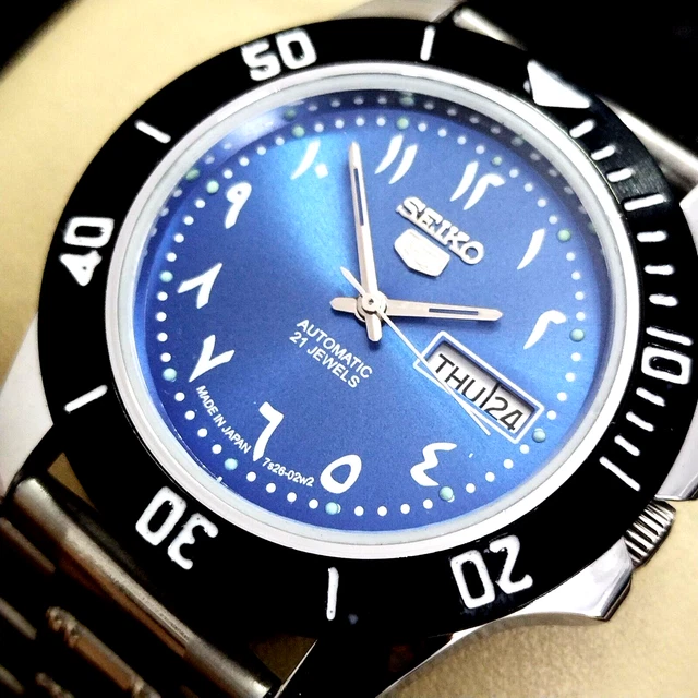 VINTAGE SEIKO 5 Automatique Cadran Bleu Montre Homme Chiffres Arabes EUR 75,00 PicClick FR