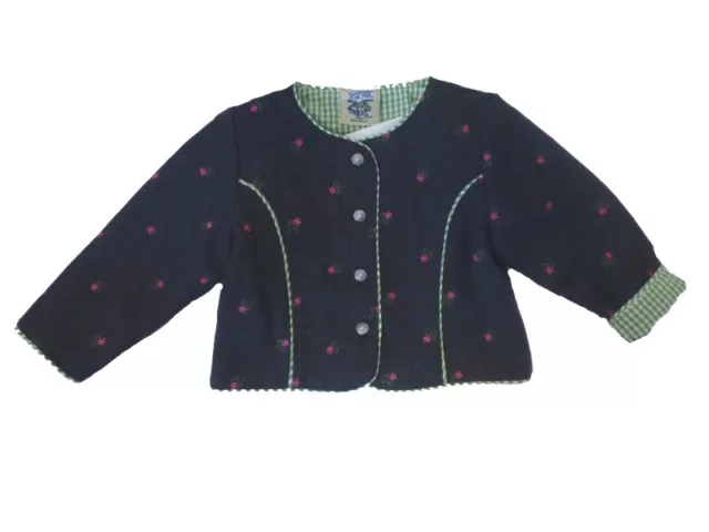 Traditional Costume Jacket Cardigan for Girl Anthracite Size 68 - 164