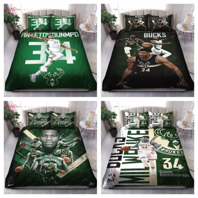 NBA Bedding Sets kids Bed Cover Single Double Queen King Milwaukee Bucks