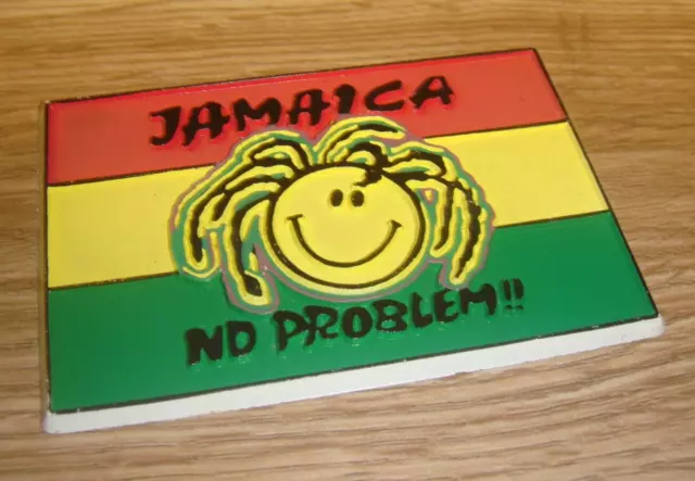 JAMAICA " NO PROBLEM " Multi-Color Smiley Refrigerator Souvenir Magnet