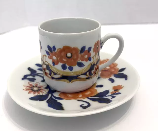 Rare Espresso Cup Saucer Set Demitasse Mini 07/115 Mandarin Floral Italy ANCAP