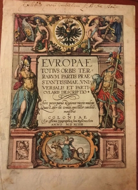 1594 Frontespizio Europae Totius Orbis Terrarum Quad Matthias Braun Georg