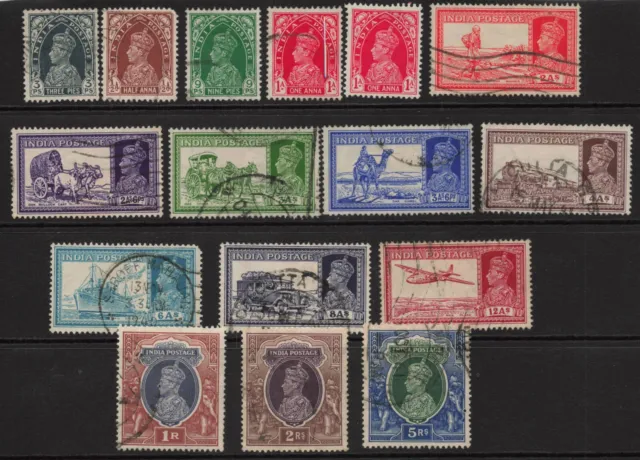 INDIA 1937-40 KGVI Definitive Selection to 5r USED