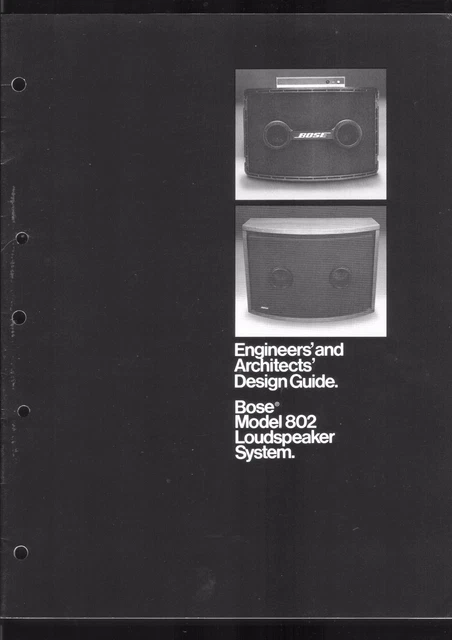 Model 802 BOSE MODEL 802 Loudsspeaker Engineers and Architects' Design Guide User ...