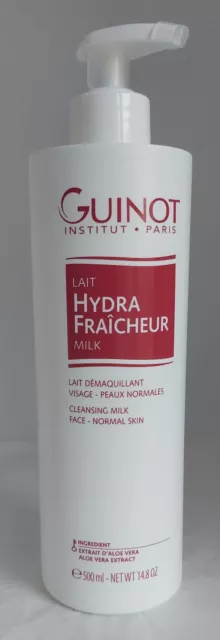 GUINOT Lait Hydra Fraîcheur- Démaquillant Visage Peaux Normales - 500 ml