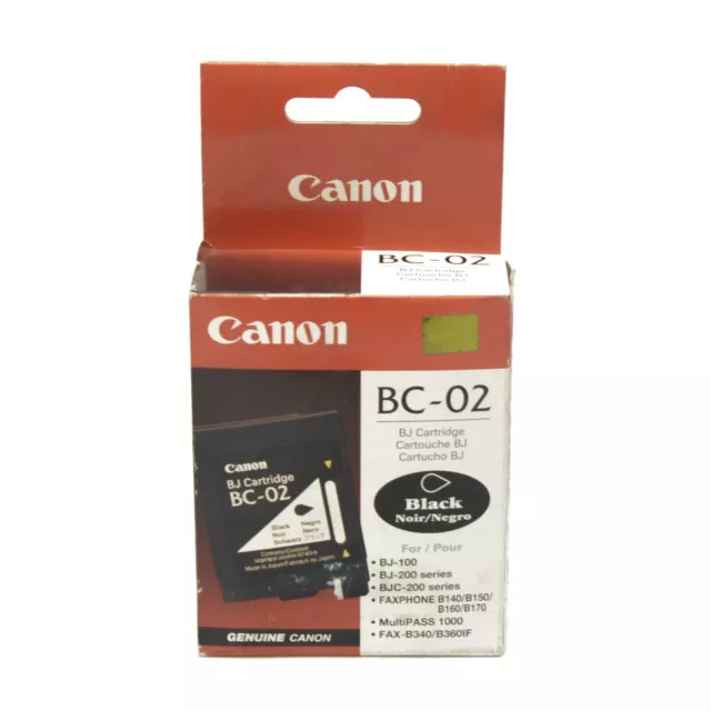 Genuine Canon BC-20 Black Ink BJ Printer Cartridge Expired BJC 2000, 4000, 5500