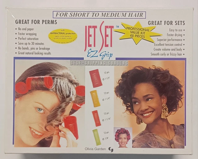 Rizadores Jet Set EZ Grip 48 piezas cabello corto/mediano Perm Olivia Garden