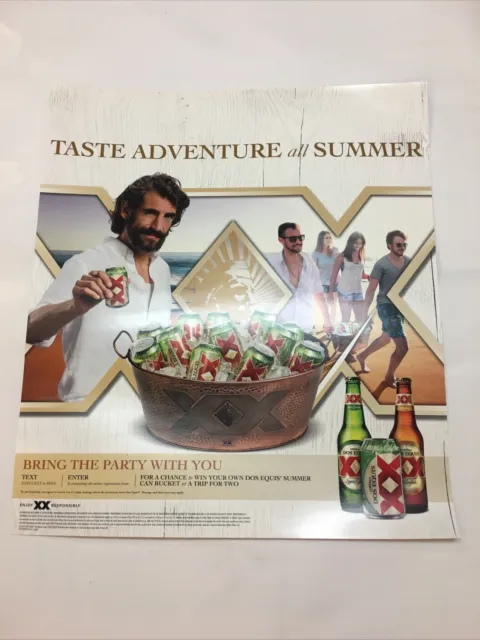 NEW DOS EQUIS 17x15 Inches BEER SIGN/POSTER