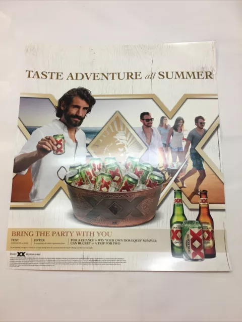 NEW DOS EQUIS 17x15 Inches BEER SIGN/POSTER