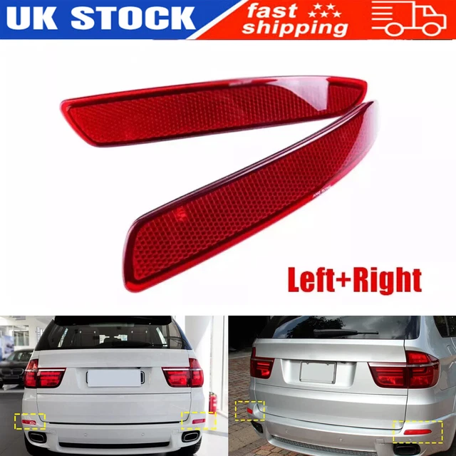 thumbnail image 2 of 2PCs Rear Bumper Reflector Tail Lights For BMW X3 F25 2014-2017 – Red ABS Safety Reflectors (Left & Right) 2 of 13