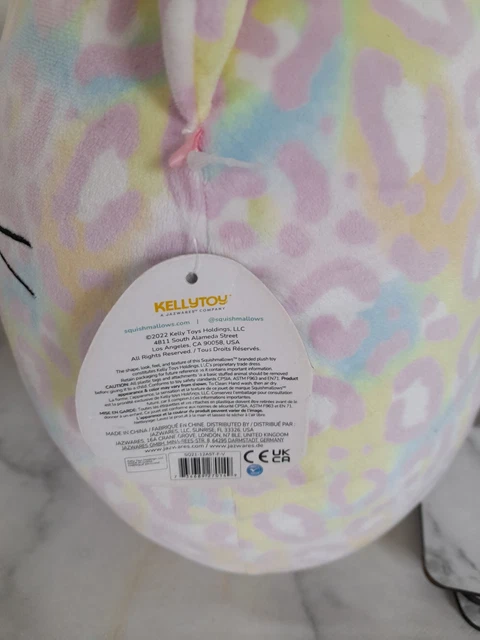 KELLYTOY ORIGINAL SQUISHMALLOWS Soraya The Rainbow Cheetah. 12" Plush