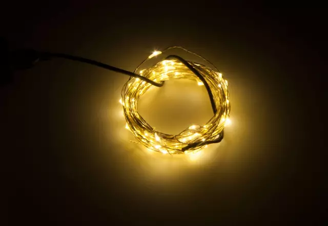 USB Plug In LED Fairy Lights 50 Bulbs 16 Ft Silver Wire Starry String Warm White