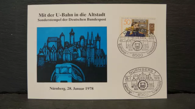 U-Bahn Nürnberg, Stadtbahn, Eröffnung 28.01.1978, Sonder-Postkarte