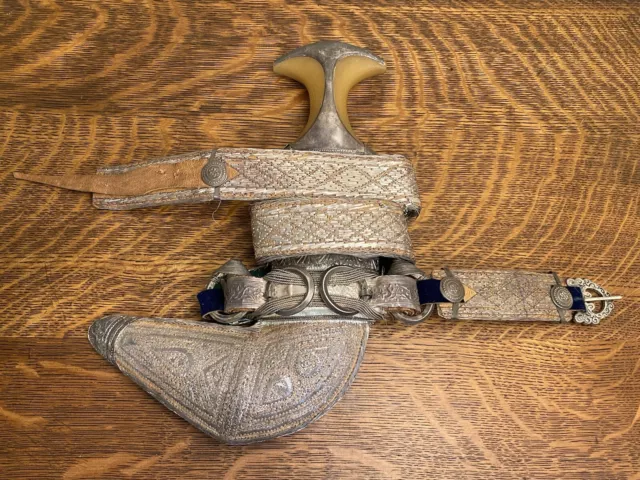 Rare Antique Silver Dagger Knife Jambiya Jambya Khanjar Bedouin Islamic Omani 2