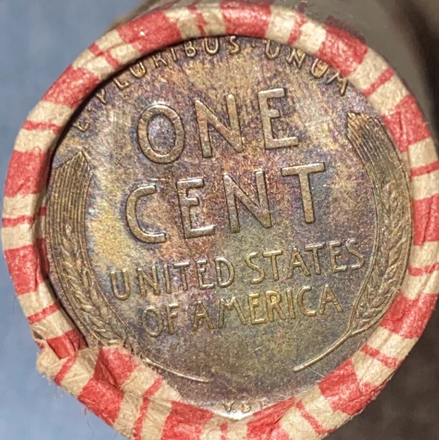 1 US Lincoln Wheat Cent Penny Roll 1916-S/1909 VDB UNC (50 Coins) Old Vintage 2