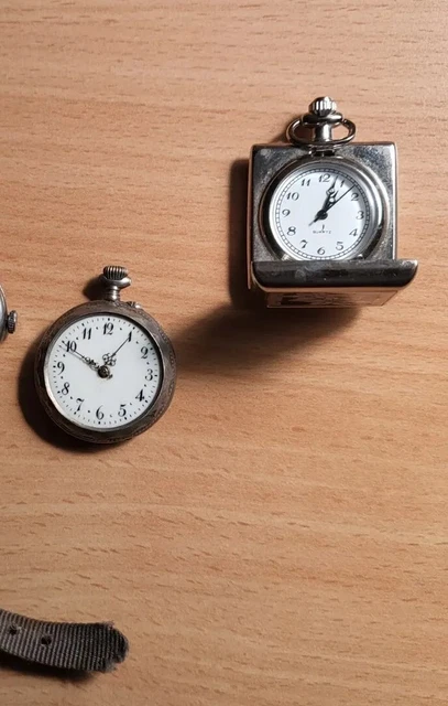 2 Orologi Da Taschino In Silicone Per Infermieri E Personale Medico - Con Spilla E Quadrante Separabile - Nero + Rosa - 2