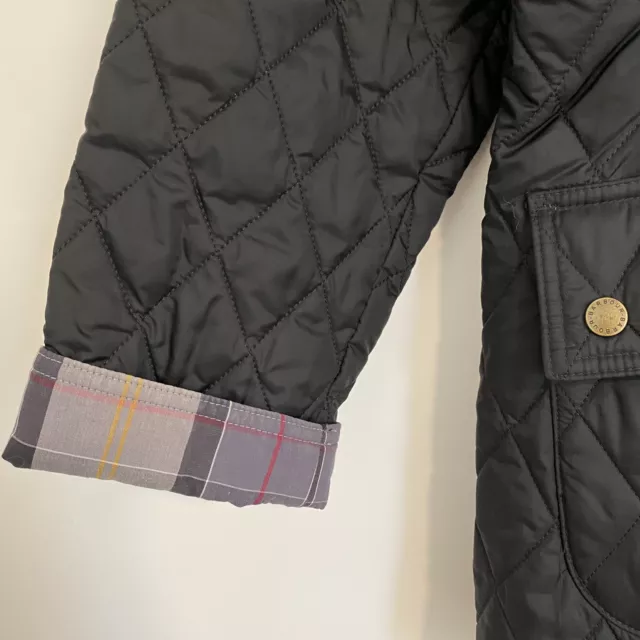 Barbour Summer Beadnell Quilted Jacket in Black Tartan Lining Raglan Sleeve 14 2