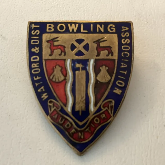 VintageWatford & District Bowling association badge Griffin Cup 1945 G Mitchell