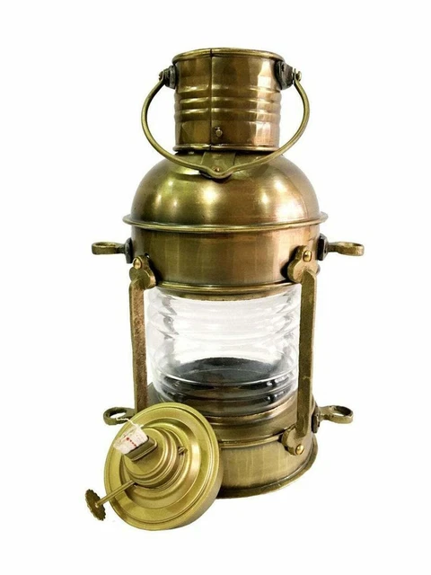 12 "Antike Messing Anker Öllampe Nautische Maritime Schiff Laterne Boot...