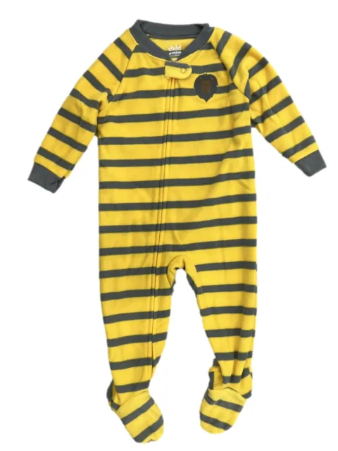 Carters Infant & Toddler Boys Yellow & Gray Stripe Lion Sleeper Pajamas