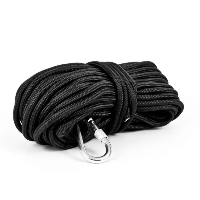20M BRAIDED ROPE Fishing Magnet Cord with Karabiner Strong Nylon Camping  Gear £7.97 - PicClick UK