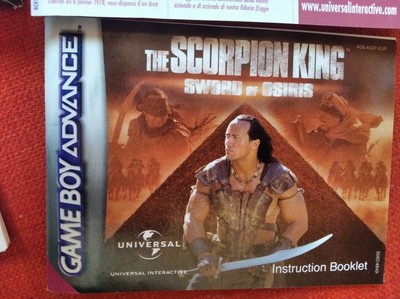 Advance Manuel notice d'utilisation User manual The SCORPION KING GameBoy Advance 