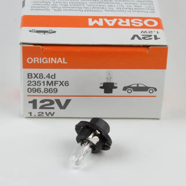 Osram 12V 1.2w Bulb short black socket BMW cluster 2351MFX6 - 1PC