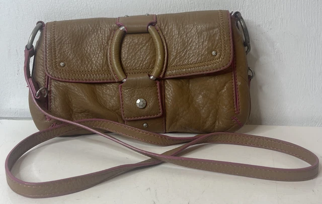 Sigrid Olsen Crossbody Leather Bag Tan Pink.  a8