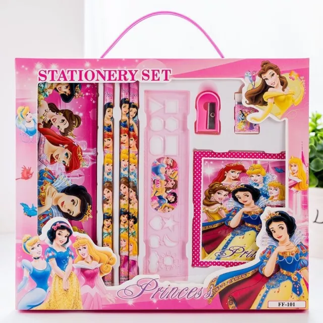 Kids Disney Princess Girls 6Pcs Stationary Set Pencil Rubber School Gift UK  NEW