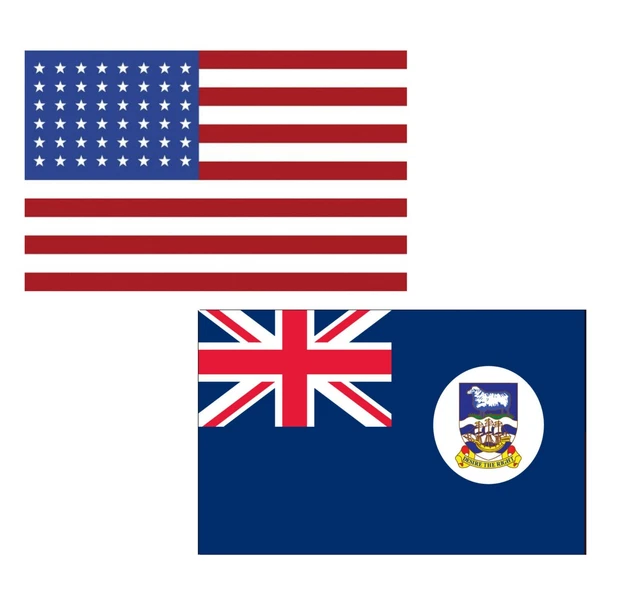 3'x5' Polyester USA & Falkland Islands Flag Set; One Flag for Each Country
