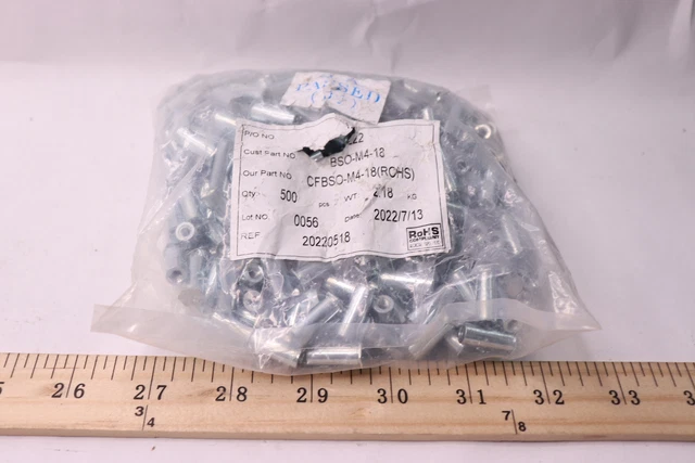 (500-Pk) PEM Standoffs & Spacers Blind Steel BSO-M4-18