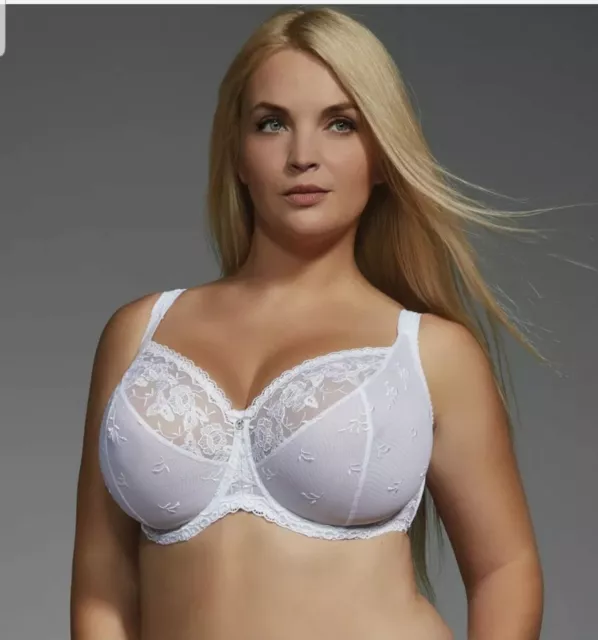 NEW KRIS LINE Women's Brillant plus size White Soft cup bra size