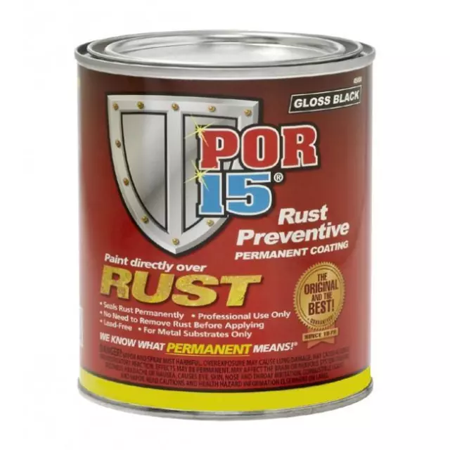 POR15 Gloss Black Rust Preventative Paint 473ml POR 15 Treatment Prevent 45008