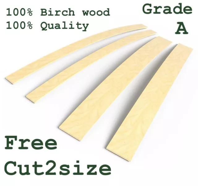 Bed Slats 5cm wide Birch Wood Sprung Replacement Curved Slats Double King