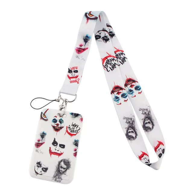 DC BATMAN JOKER Nurse Lanyard Keychain ID Credit Card Cover Pass Badge Holder