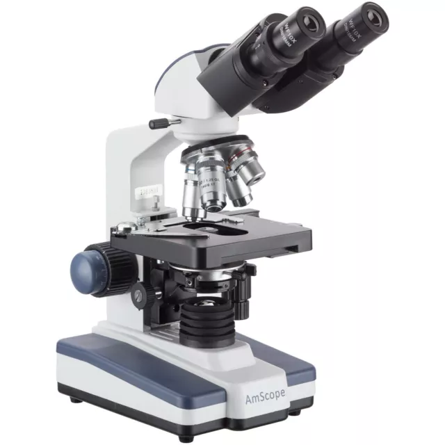 AmScope B120B 40X-2000X LED Lab Binocular Compound Microscope with 3D-Stage 2