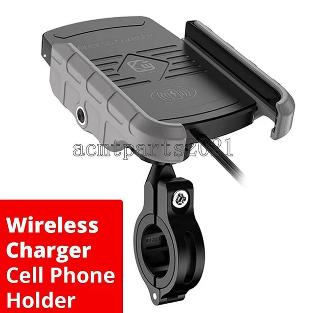 Gray Motorcycle Bike Phone Holder Mount Wireless Charger for Harley-Davidson
