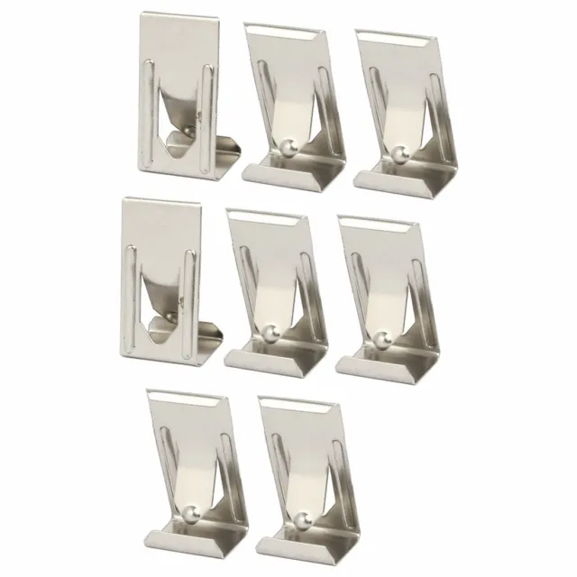 26mmx14mm Picture Photo Frame Metal Spring Turn Clip Hanger Siver Tone 8pcs