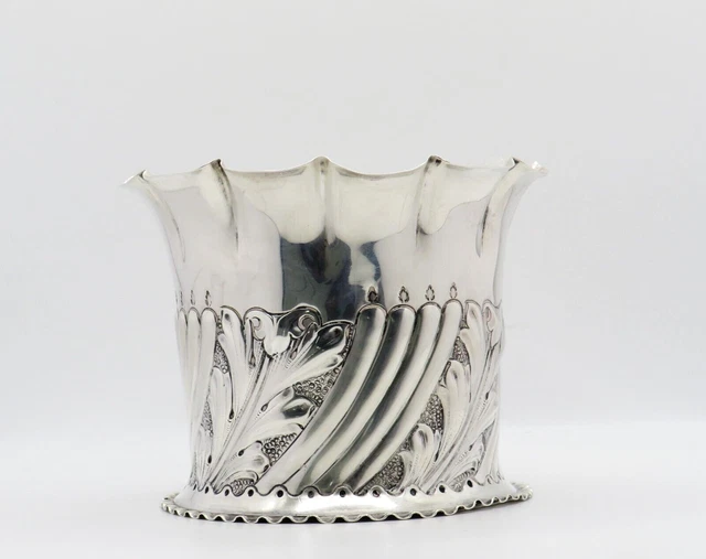 Antico vaso da tavolo argento sterling vittoriano completamente segnato 1897