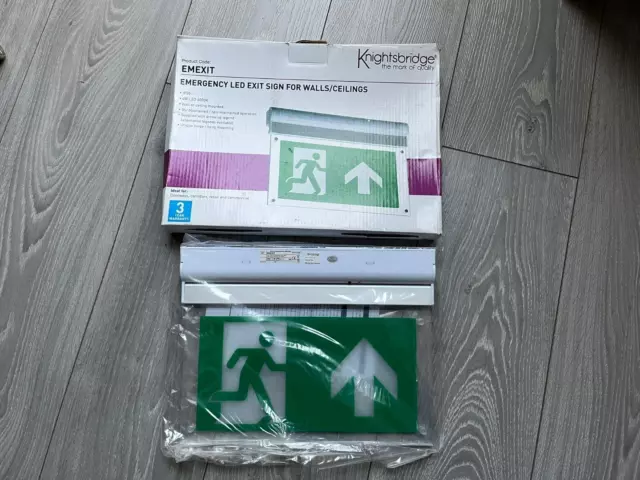 Knightsbridge 230V IP20 Wall or Ceiling Mounted LED Emergency Exit Sign EMEXIT