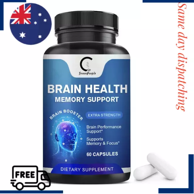 60Pills Brain Health & Memory Support Supplement Capsules Memory Focus Cognition