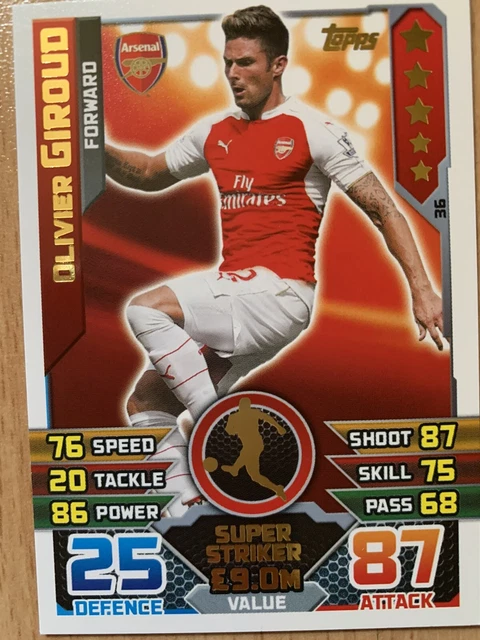 Match Attax 2015 2016 15/16 Olivier Giroud Arsenal Super Striker