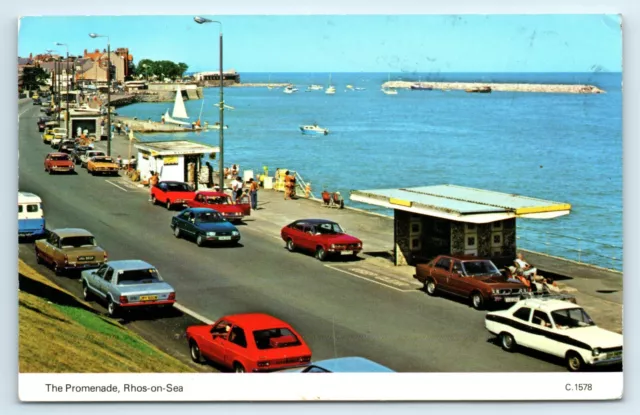 Postkarte Rhos-On-Sea The Promenade 1986