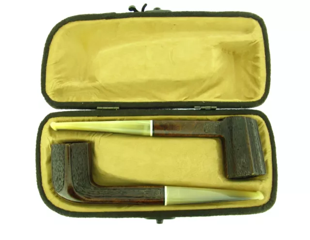 Max Capps Cased "Quaint" Horn Stems Pipes Unsmoked & Mint